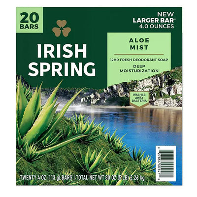 1 of 1:Irish Spring Deodorant Soap With Aloe Mist, 4 Ounces, 20 Pack 