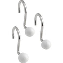 1 of 2:Popular Bath Ball Metal Shower Curtain Hooks, White, 12 Pack 