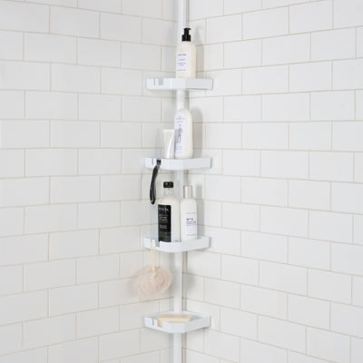 2 of 2:Organizador de ducha de esquina de 4 niveles Bath Bliss en blanco 