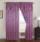 1 of 1:Brenda Jacquard Rod Pocket Panel With Attached Valance, Eggplant, 54x84 Inches 
