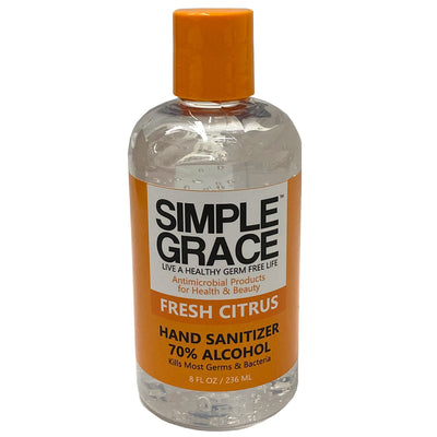 1 of 1:Simple Grace Antimicrobial Hand Sanitizer, 70% Alcohol, Fresh Citrus, 8 Ounces 