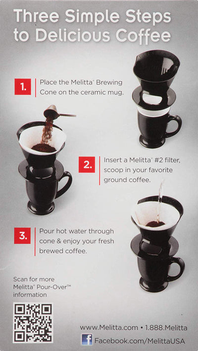 2 of 2:Melitta Pour Over Single Cup Coffee Brewer con taza de cerámica, color negro 