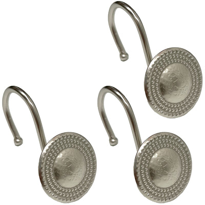 1 of 1:Popular Bath Dalvin Metal Shower Curtain Hooks, Nickel, 12 Pack 