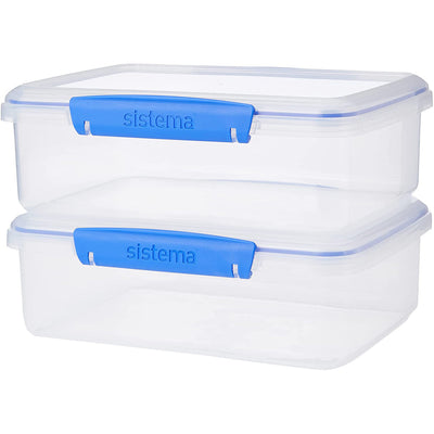 3 of 6:Sistema KLIP IT Contenedores Rectangulares para Almacenaje de Alimentos, Azul Claro, Paquete de 10 