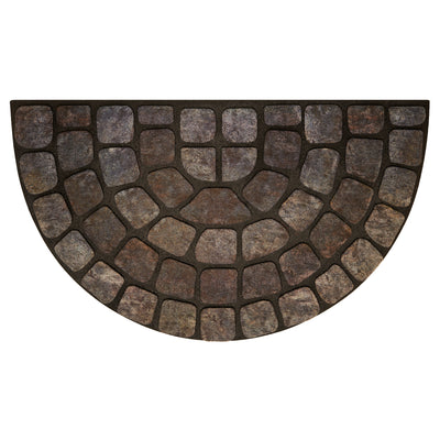 1 of 3:Achim Raised Rubber Door Mat Slice, Grey Stone, 18X30 Inches 