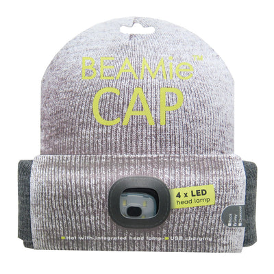 2 of 2:Gorro BEAMie con faros delanteros LED recargables integrados, gris 