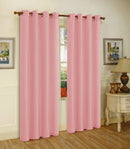 1 of 5:Melanie Faux Silk Grommets Window Panel, Baby Pink, 55x95 Inches 