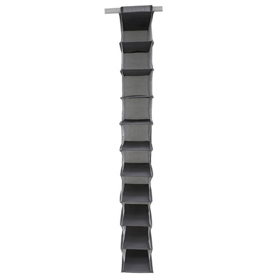 5 of 6:Home Basics Herringbone 10 Shelf Hanging Closet Organizer, Gray, 5.87x11.75x47.25 Inches 