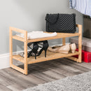 2 of 3:Home Basics Bamboo Shoe Rack, Natural, 27x10.5x16 Inches 