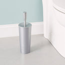 6 of 7:Brosse de toilette conique et support en plastique Home Basics, gris, 4 x 15 pouces 