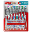 1 of 2:Colgate Total + cepillo de dientes blanqueador con limpiador de lengua, mediano, paquete de 8 