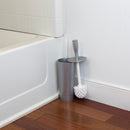 5 of 7:Brosse de toilette conique et support en plastique Home Basics, gris, 4 x 15 pouces 