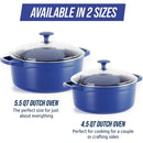 3 of 8:Cocotte antiadhésive Blue Diamond en céramique avec couvercle en verre, bleu, 5,5 litres 