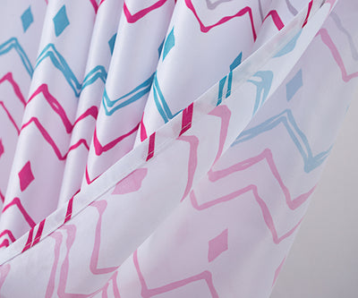 4 of 7:Cortina de ducha clásica estampada Chevron, multicolor, 70 x 72 pulgadas 