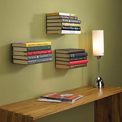 3 of 5:Umbra Conceal - Estantería invisible grande para libros, juego de 3, plateado, 7 x 6 x 5 pulgadas 