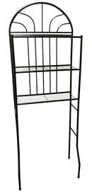 2 of 6:Home Basics 3-Shelf Bathroom Space Saver, Black, 66.5x23x11.5 Inches 