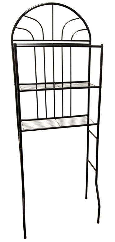 2 of 6:Home Basics 3-Shelf Bathroom Space Saver, Black, 66.5x23x11.5 Inches 