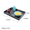 3 of 3:Plateau de service en faux marbre Home Basics, noir, 48 x 35 x 3,8 cm 
