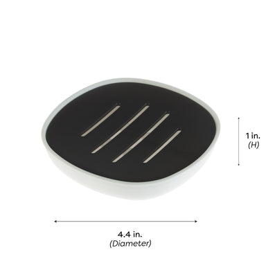 4 of 4:Bath Bliss 2 Tone Contemporary 4 Piece Bathroom Ensemble, Black & White 