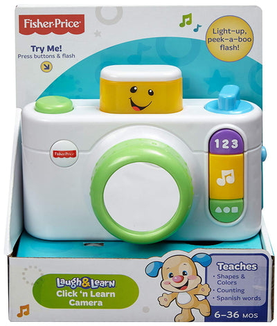 5 of 5:Caméra selfie Click'n Learn Rires et Apprentissage de Fisher-Price, blanche 