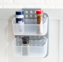 4 of 5:Organiseur réglable en plastique Home Basics pour armoire, transparent et gris 