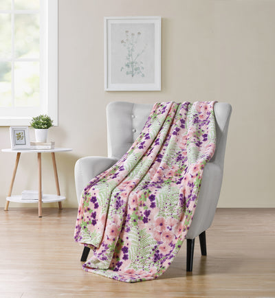 1 of 1:Hudson Essex Shay Floral Plush Throw Blanket, Multi, 50x70 Inches 