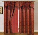 1 of 1:Panneau Jacquard Carmelo avec cantonnière et envers attachés Bordeaux - 54x84+18 