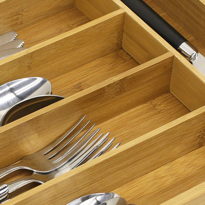 7 of 14:Home Basics Bamboo Cutlery Tray, 10x14 Inches 