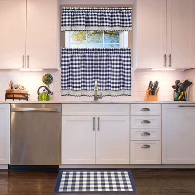 5 of 6:Achim Decorative Buffalo Check Anti-Fatigue Mat, Navy, 18x30 Inches 