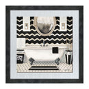 1 of 1:Décoration murale flottante PREMIUS pour baignoire, noir et argent, 35,6 x 35,6 cm 