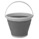 2 of 4:Home Basics Collapsible Plastic Bucket, Gray-White, 10 Liters 