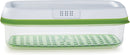 4 of 6:Rubbermaid Freshworks Produce Saver Food Storage Container, Long Rectangle, 8.4 Cup, Green 
