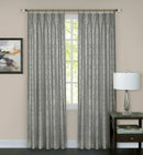 2 of 2:Windsor Quatrefoil Room Darkening Pinch Pleated Panel, Silver, 34x84 Inches 