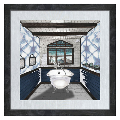 1 of 1:Premius - Bañera flotante para decoración de pared de baño, color azul, 14.0 x 14.0 in 