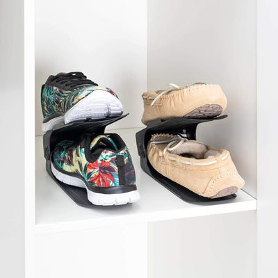 2 of 8:Lot de 2 range-chaussures réglables Home Basics, noir 
