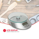 4 of 7:Home Basics Digital Kitchen Food Scale with Tempered Glass Platform, 7.75x5.75x1.75 Inches 