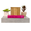 3 of 3:Home Basics Decorative Square Wood Floating Shelf, Gray, 9x9x1.5 Inches 