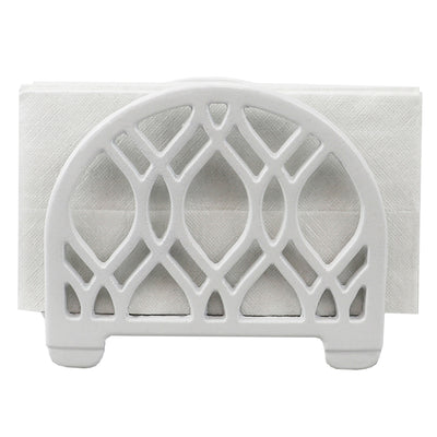 4 of 8:Porte-serviettes en fonte Home Basics, collection Iris, blanc 