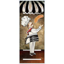 1 of 1:PREMIUS Prego Chef With Mirror Cut Outs Framed Wall Art, Pizza,  8x20 Inches 
