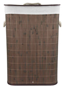 1 of 4:Home Basics Cesta rectangular de bambú, marrón, 16 x 12 x 23 pulgadas 