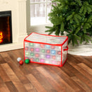 5 of 5:Home Basics Cubo de almacenamiento de adornos con cremallera de 112 compartimentos, rojo, 20.5 x 12 x 12 pulgadas 