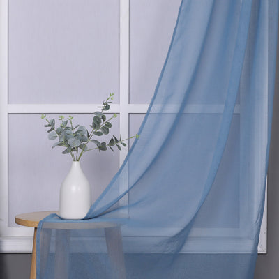3 of 7:Sheffield 2-Pack Solid Sheer Grommet Window Panel, Blue, 76x84 Inches 