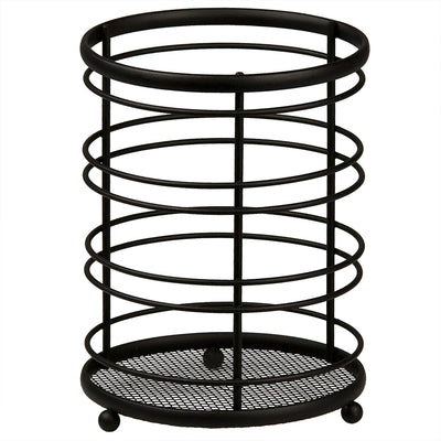 2 of 4:Home Basics Wire Collection Cutlery Holder with Mesh Bottom, Black, 5x5x6.75 Inches 