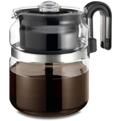 1 of 3:Cafetière à percolateur en verre Cafe Brew Collection, noire, 8 tasses 