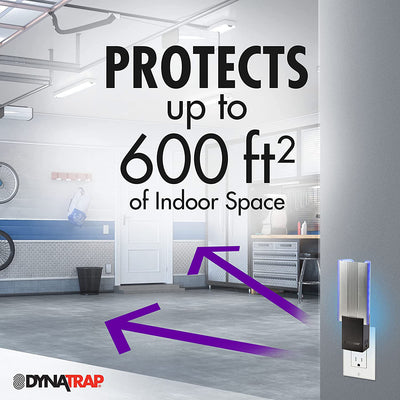 4 of 7:DynaTrap Flylight Indoor Plug-In Fly Trap with 2 AC Outlets, Black 