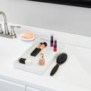 2 of 3:Home Basics Crocodile Plastic Vanity Tray, White, 14x7.5x1 Inches 