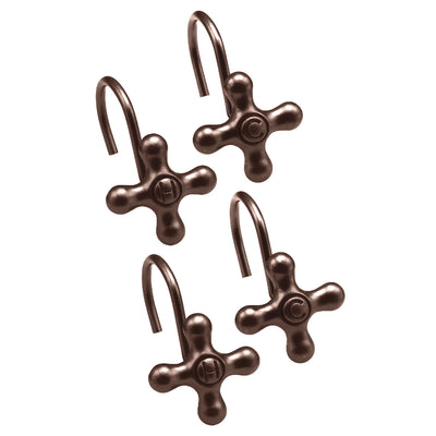 1 of 1:Crochets de douche en métal pour robinet d'eau chaude et froide Colonial, lot de 12, Orb 