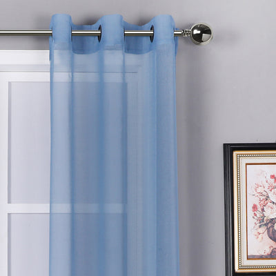 2 of 7:Sheffield 2-Pack Solid Sheer Grommet Window Panel, Blue, 76x84 Inches 