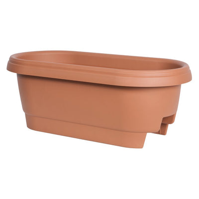 1 of 5:Bloem Grow Off The Ground Deck Rail Planter, Terracotta, 23.9x11.9x9 Inches 