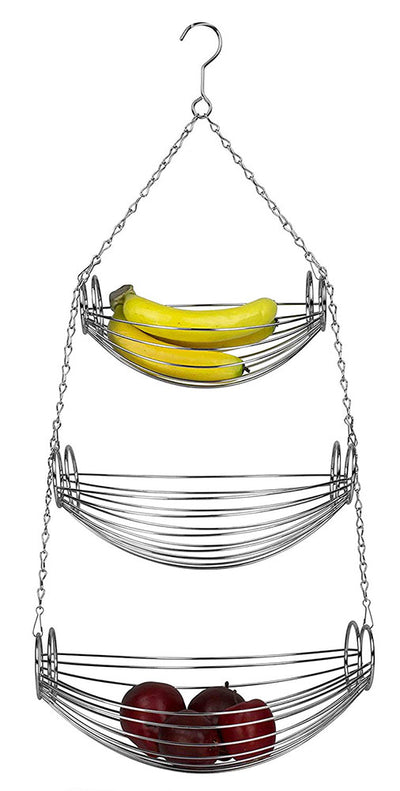 2 of 4:Home Basics Hamaca colgante de 3 niveles, cromada, 31 pulgadas 